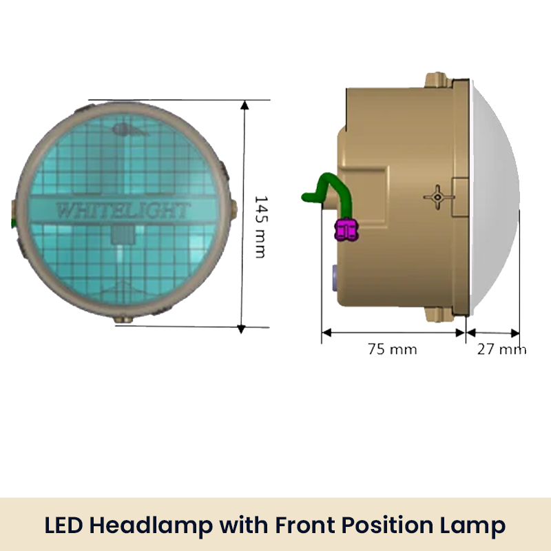 LED Headlamp with Front Position Lamp